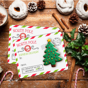 Nordpol-Express-Weihnachtsplätzchen-Karton Mitteilungskarte