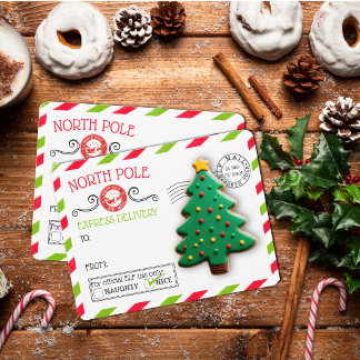 Nordpol-Express-Weihnachtsplätzchen-Karton Mitteilungskarte