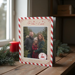 Nordpol Express Zug Ticket Weihnachts-Fotos Dreifach Gefaltete Urlaubskarte