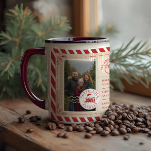 Nordpol-Express-Zugticket Weihnachtsfoto Tasse