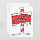 Nordpol Feiertagspostkarte (Vorne/Hinten)