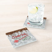 Nordpol Heiße Schokolade Glasuntersetzer (Schrägansicht)