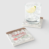 Nordpol Heiße Schokolade Steinuntersetzer (Seitenansicht)