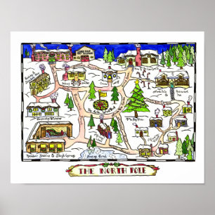 Nordpol-Karten-Plakat Poster