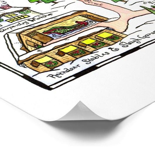 Nordpol-Kartenposter Poster (Ecke)