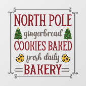 Nordpol Lebkuchenbackwarengeschäft Weihnachtsgesch Fensteraufkleber (Blatt)