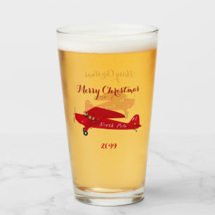 Nordpol-Lieferung Vintage-Flugzeug Weihnachten Glas