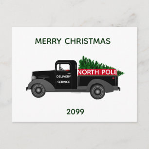 Nordpol-Lieferung Vintage-LKW Weihnachten Postkarte