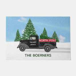 Nordpol Lieferung Vintager Lkw Weihnachten Fußmatte