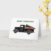 Nordpol Lieferung Vintager LKW Weihnachtskarte Karte (Gelbe Blume)