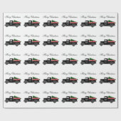 Nordpol Lieferwagen - Frohe Weihnachten Geschenkpapier (Flach)