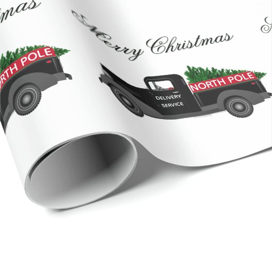 Nordpol Lieferwagen - Frohe Weihnachten Geschenkpapier (Rolleneckpunkt)