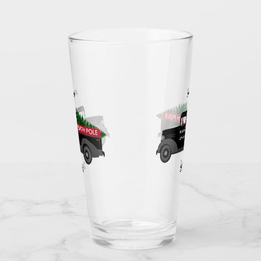 Nordpol Lieferwagen - Frohe Weihnachten Glas (Rechts)