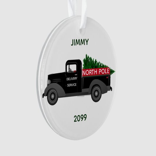 Nordpol Lieferwagen - Frohe Weihnachten Ornament (Vorderseite)