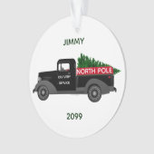 Nordpol Lieferwagen - Frohe Weihnachten Ornament (Vorderseite)