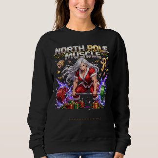 Nordpol Muskel Mrs Claus - Weibnachten Fitnessstud Sweatshirt