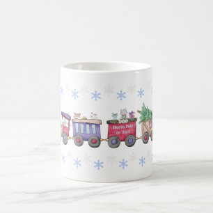 Nordpol oder Bust Christmas Animal Train Kaffeetasse