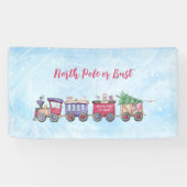 Nordpol oder Bust Christmas Locomotive Custom Banner (Horizontal)