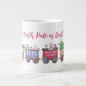 Nordpol oder Bust Christmas Locomotive Custom Jumbo-Tasse (Vorderseite)