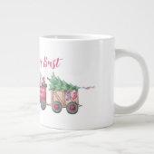Nordpol oder Bust Christmas Locomotive Custom Jumbo-Tasse (Rechts)