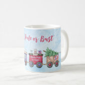 Nordpol oder Bust Christmas Locomotive Custom Kaffeetasse (VorderseiteRechts)