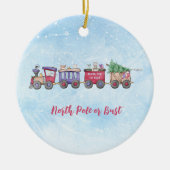 Nordpol oder Bust Christmas Locomotive Custom Keramik Ornament (Vorne)