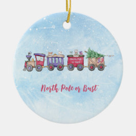 Nordpol oder Bust Christmas Locomotive Custom Keramik Ornament