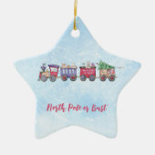 Nordpol oder Bust Christmas Train Custom Star Keramik Ornament (Vorne)