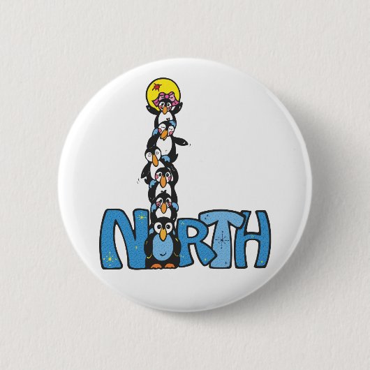 Nordpol-Pinguin-Art Button (Vorderseite)