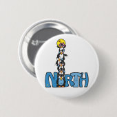 Nordpol-Pinguin-Art Button (Vorne & Hinten)