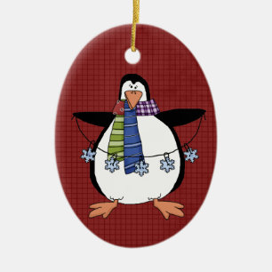 Nordpol Pinguin Keramik Weihnachtsschmuck