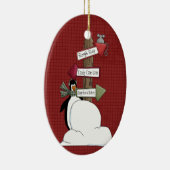 Nordpol Pinguin Keramik Weihnachtsschmuck (Rechts)