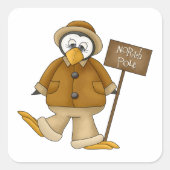 Nordpol-Pinguin Quadratischer Aufkleber (Vorderseite)