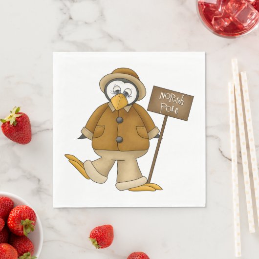 Nordpol-Pinguin Serviette (Beispiel)