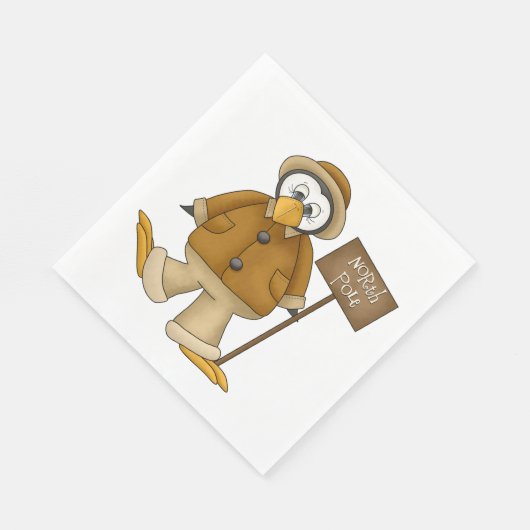 Nordpol-Pinguin Serviette (Ecke)