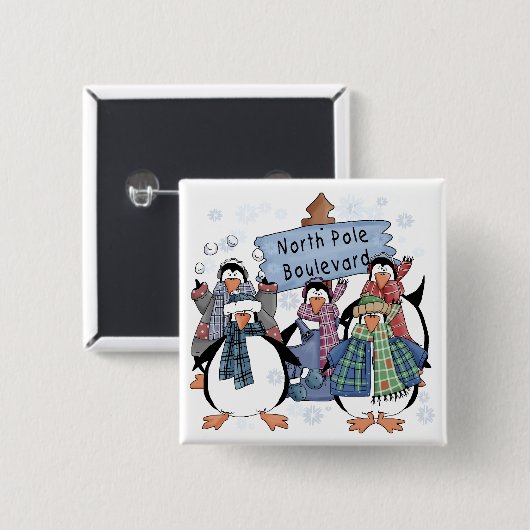 Nordpol Pinguine - Hemden und Geschenke Button (Vorne & Hinten)