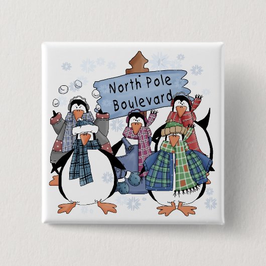 Nordpol Pinguine - Hemden und Geschenke Button (Vorderseite)