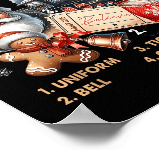 Nordpol Polar Express Alle Ausländer glauben Zug Poster (Ecke)