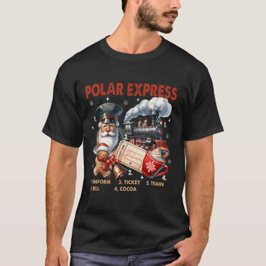Nordpol Polar Express Alle Ausländer glauben Zug T-Shirt (Vorderseite)