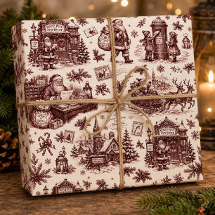 Nordpol-Postamt-Santa-Weihnachts-Toile Geschenkpapier