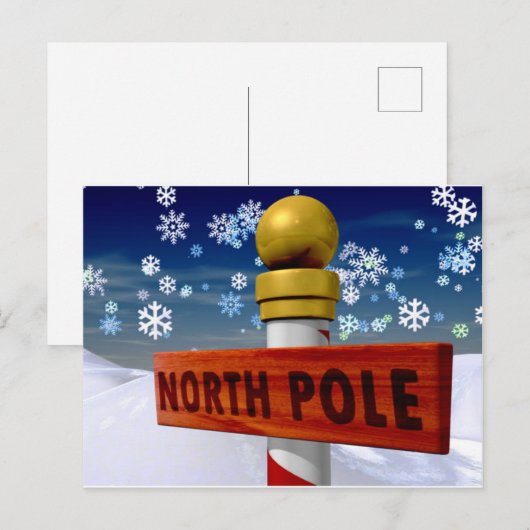 Nordpol Postkarte (Vorne/Hinten)