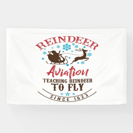 Nordpol Rentier Fliegen der Weihnachtsfliegerei Banner (Horizontal)