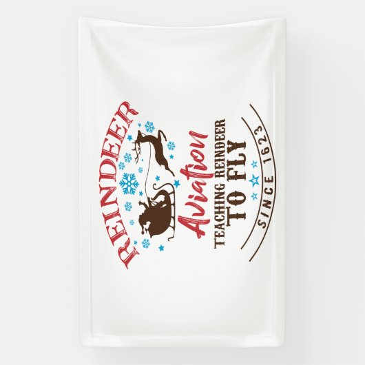 Nordpol Rentier Fliegen der Weihnachtsfliegerei Banner (Vertikal)