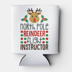 Nordpol-Rentier-Fluglehrer Weihnachten Dosenkühler