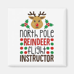 Nordpol-Rentier-Fluglehrer Weihnachten Magnet