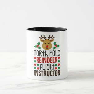 Nordpol-Rentier-Fluglehrer Weihnachten Tasse