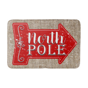 Nordpol Roter Pfeil Ländlicher Weihnachtsurlaub Badematte