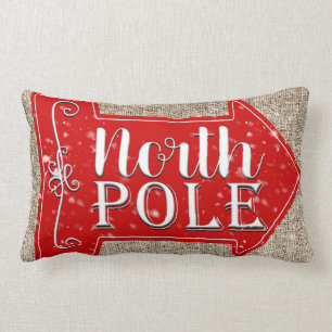 Nordpol Roter Pfeil Rustikale Weihnachtsfeier Lendenkissen