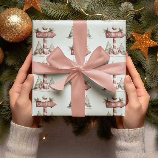 Nordpol-Schild | Geschenkpapier