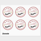 Nordpol Schlitten Übernachtung Weihnachten Runder Aufkleber (Blatt)